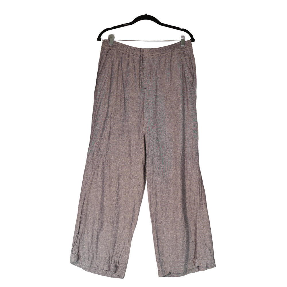 Old Navy Pants Womens L Gray Linen Blend Pull On Pockets Lightweight 31 x 25